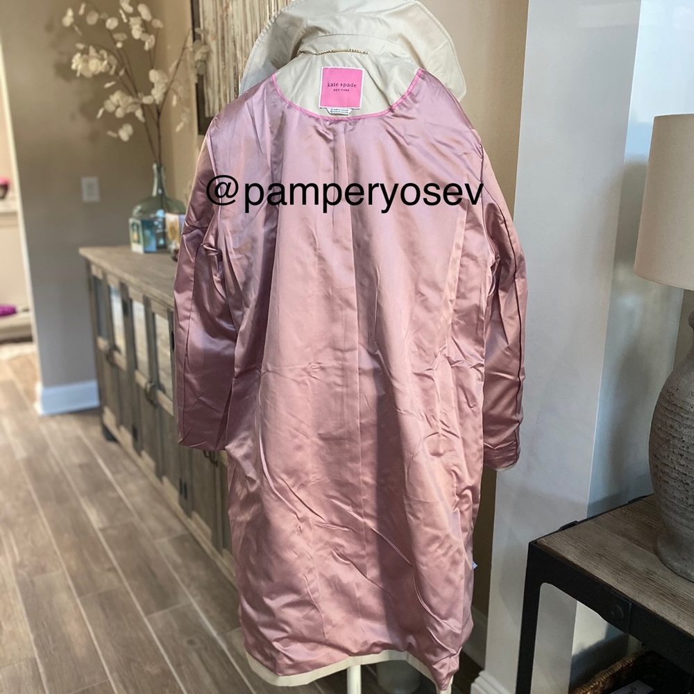 Kate Spade Scalloped Belted Hood Trench Coat - Picture 10 of 16